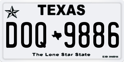 TX license plate DOQ9886