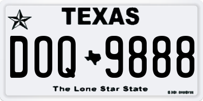 TX license plate DOQ9888