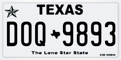 TX license plate DOQ9893
