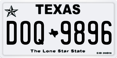 TX license plate DOQ9896