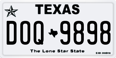 TX license plate DOQ9898