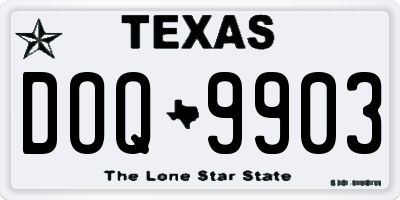 TX license plate DOQ9903