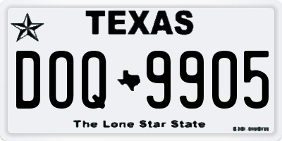TX license plate DOQ9905