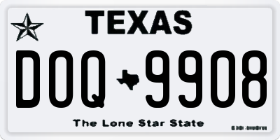 TX license plate DOQ9908