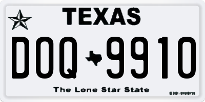 TX license plate DOQ9910