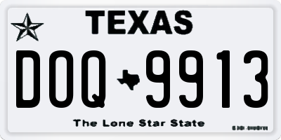TX license plate DOQ9913