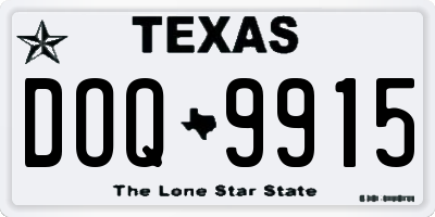 TX license plate DOQ9915