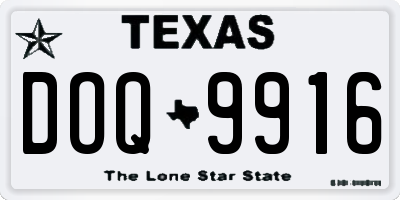 TX license plate DOQ9916