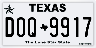 TX license plate DOQ9917