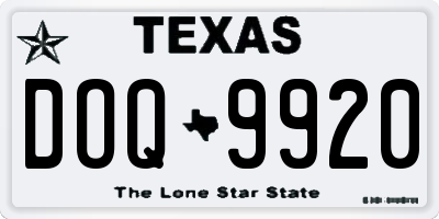 TX license plate DOQ9920