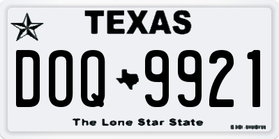 TX license plate DOQ9921