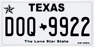 TX license plate DOQ9922