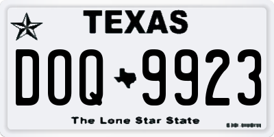 TX license plate DOQ9923