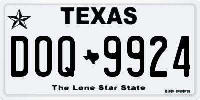 TX license plate DOQ9924