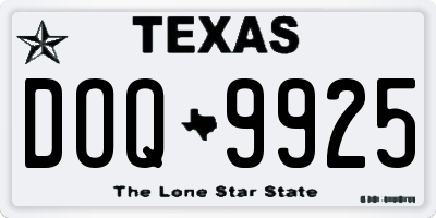 TX license plate DOQ9925