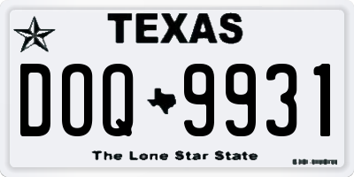 TX license plate DOQ9931