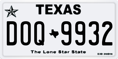 TX license plate DOQ9932