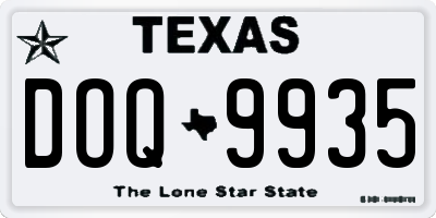 TX license plate DOQ9935