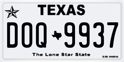 TX license plate DOQ9937