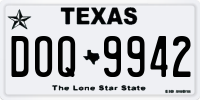 TX license plate DOQ9942