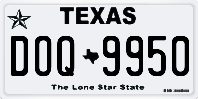 TX license plate DOQ9950