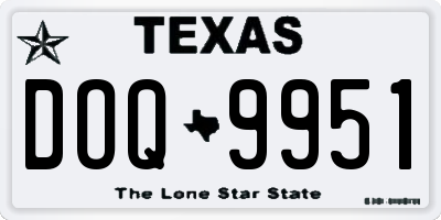 TX license plate DOQ9951