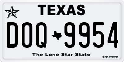 TX license plate DOQ9954