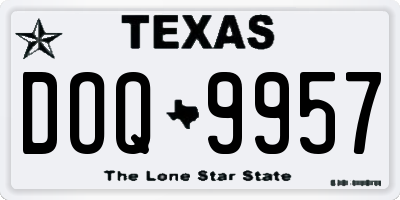 TX license plate DOQ9957