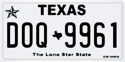 TX license plate DOQ9961