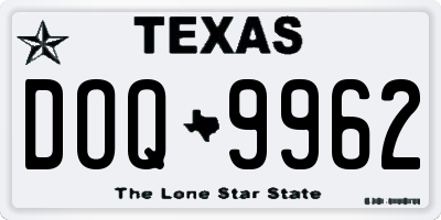 TX license plate DOQ9962