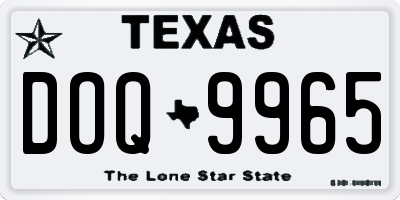 TX license plate DOQ9965