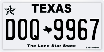 TX license plate DOQ9967