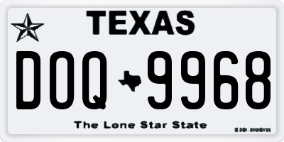 TX license plate DOQ9968