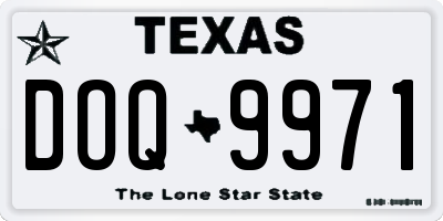 TX license plate DOQ9971