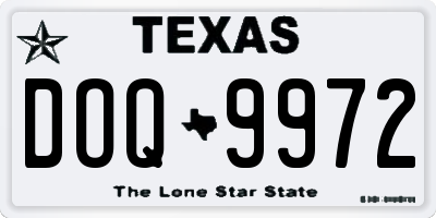 TX license plate DOQ9972