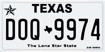 TX license plate DOQ9974