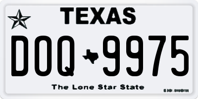 TX license plate DOQ9975