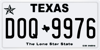TX license plate DOQ9976