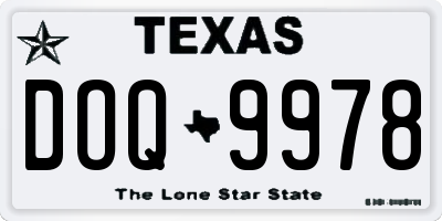 TX license plate DOQ9978