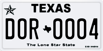 TX license plate DOR0004