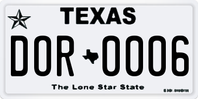 TX license plate DOR0006