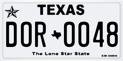TX license plate DOR0048