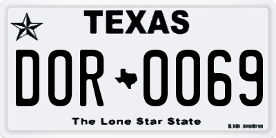 TX license plate DOR0069