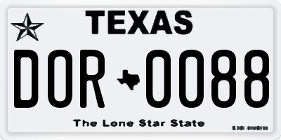 TX license plate DOR0088
