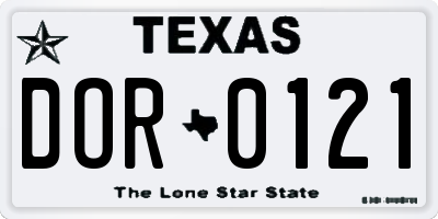 TX license plate DOR0121