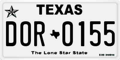 TX license plate DOR0155