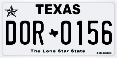TX license plate DOR0156