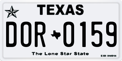 TX license plate DOR0159