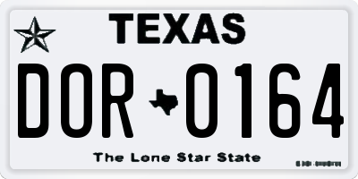 TX license plate DOR0164