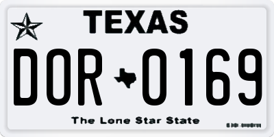 TX license plate DOR0169